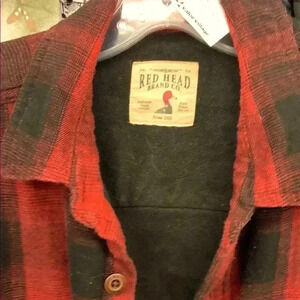 Red Head red and black plaid flannel shirt, soft cotton lining size extra  large